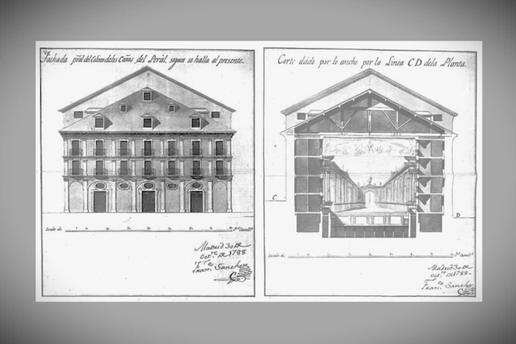 Coliseo de los Caños del Peral - planos realizados en 1788 por Francisco Sánchez